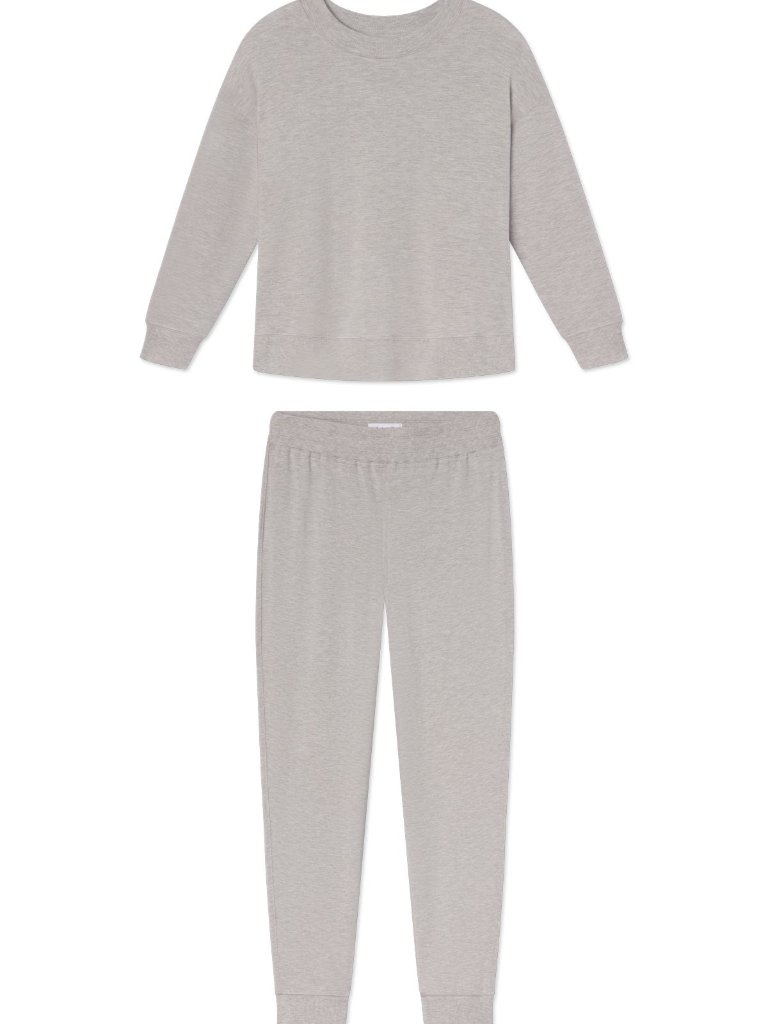Nwt Lake Pajamas Relax Jogger Set In Heather Gray